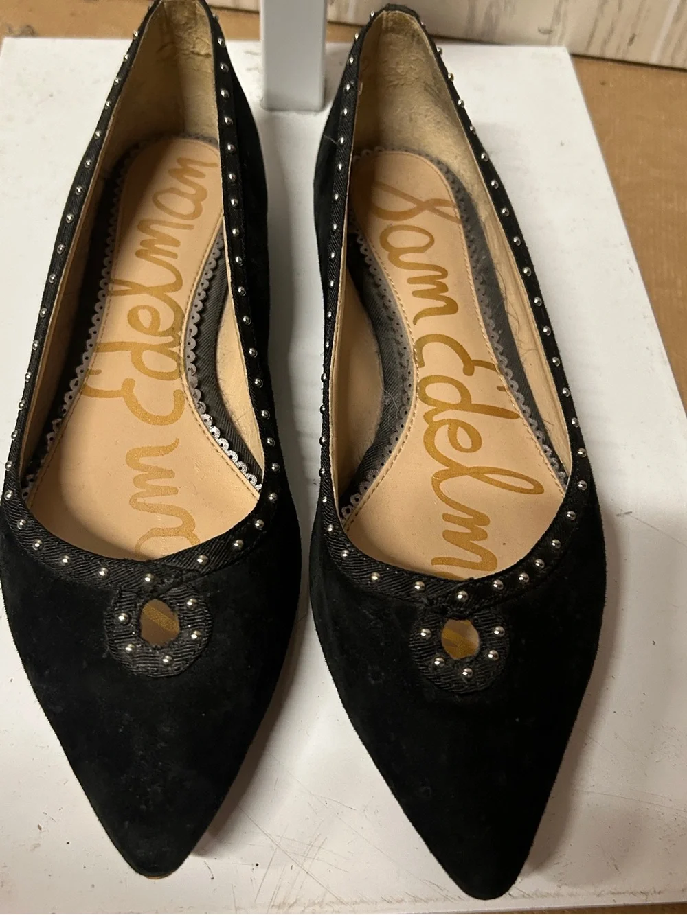 Sam Edelman Rini pointed-toe black suede flats Size 7